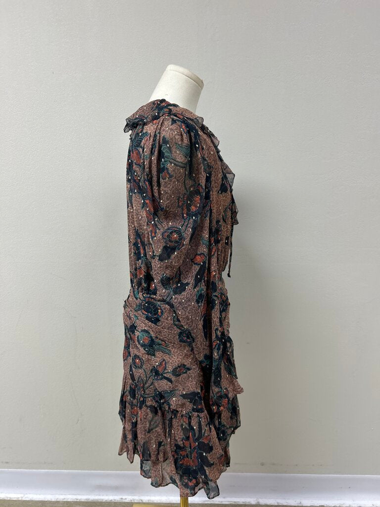 Ulla Johnson Coral and Blank Embellished Dress NWT