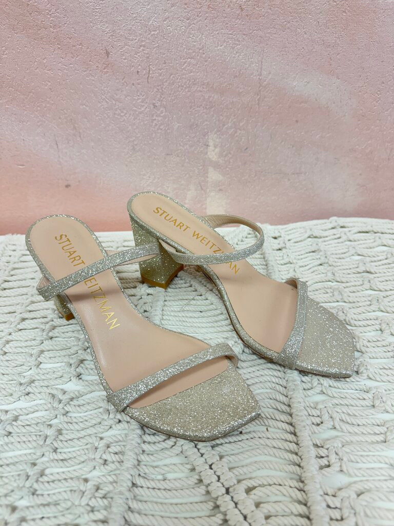 Stuart Weitzman Gold Glitter Sandal