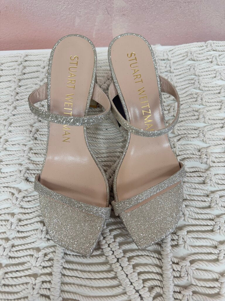 Stuart Weitzman Gold Glitter Sandal