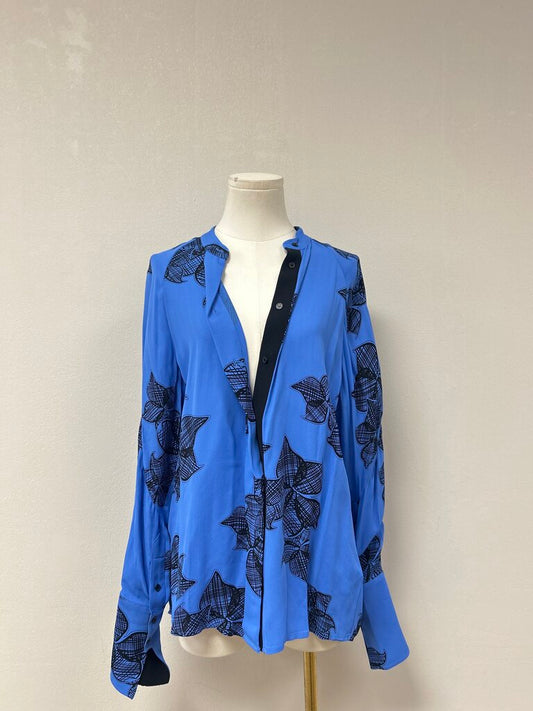 Reiss Blue Floral Blouse NWT