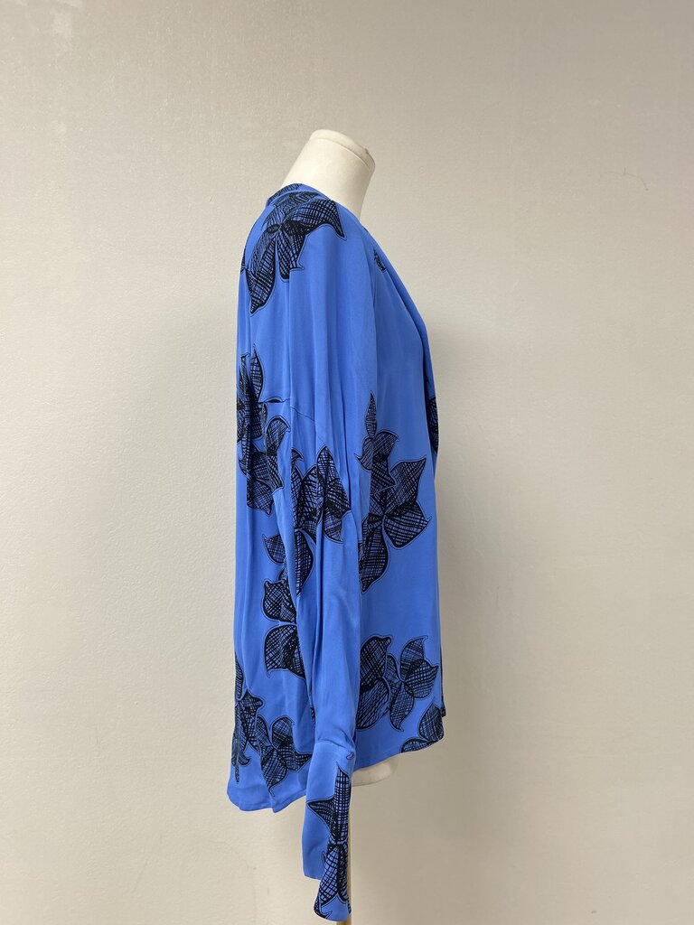 Reiss Blue Floral Blouse NWT