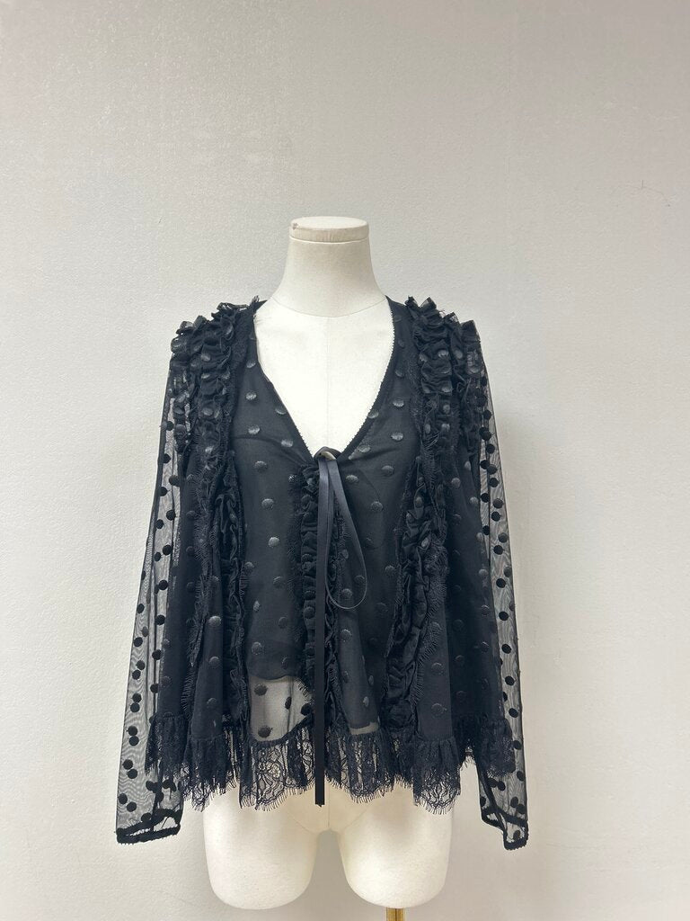 Alexis Black Lace Sheer Top
