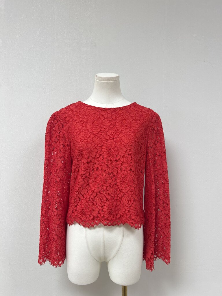 alice + olivia Red Lace Top NWT
