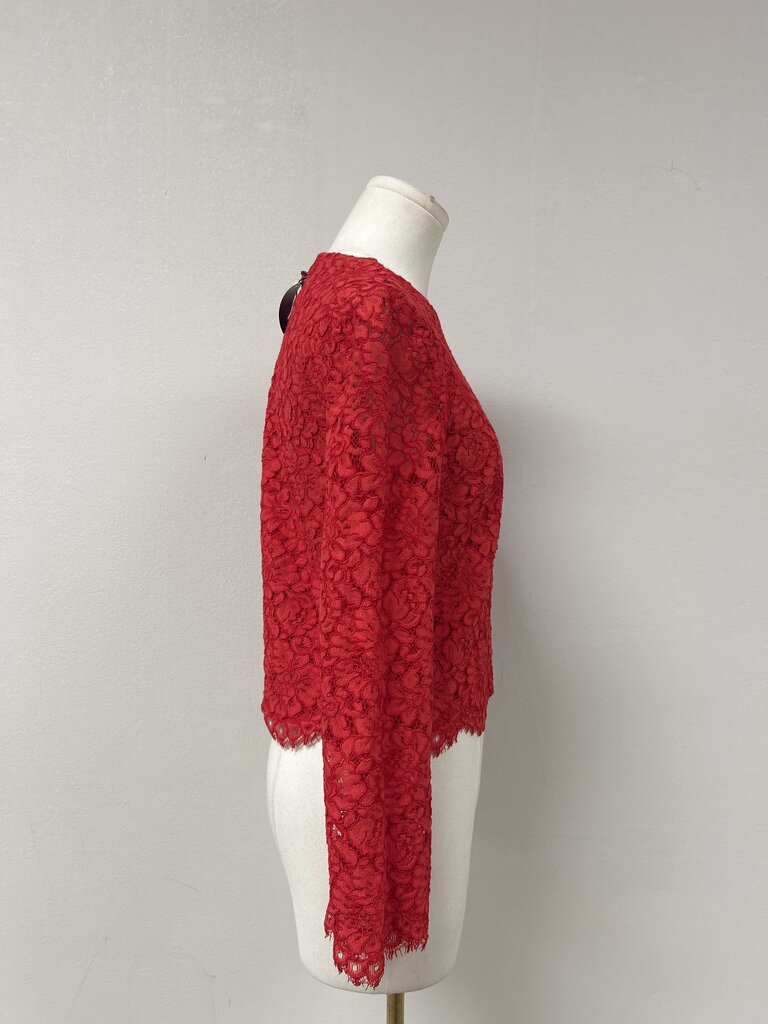 alice + olivia Red Lace Top NWT