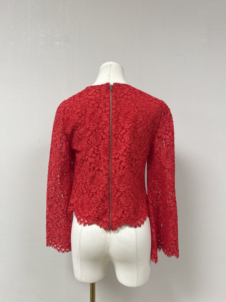 alice + olivia Red Lace Top NWT