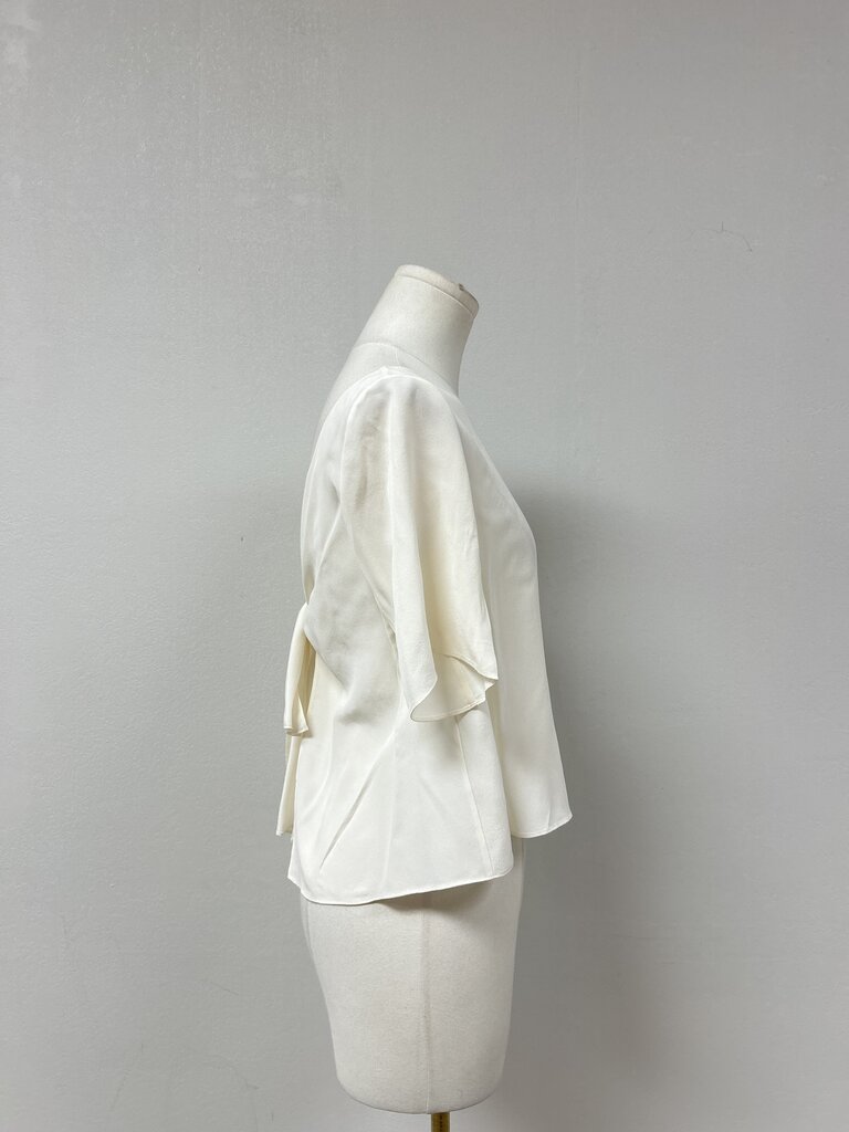 Theory Cream Silk Open Back Top