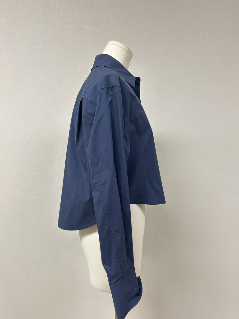 Simkhai Navy Boxy Button Up NWT