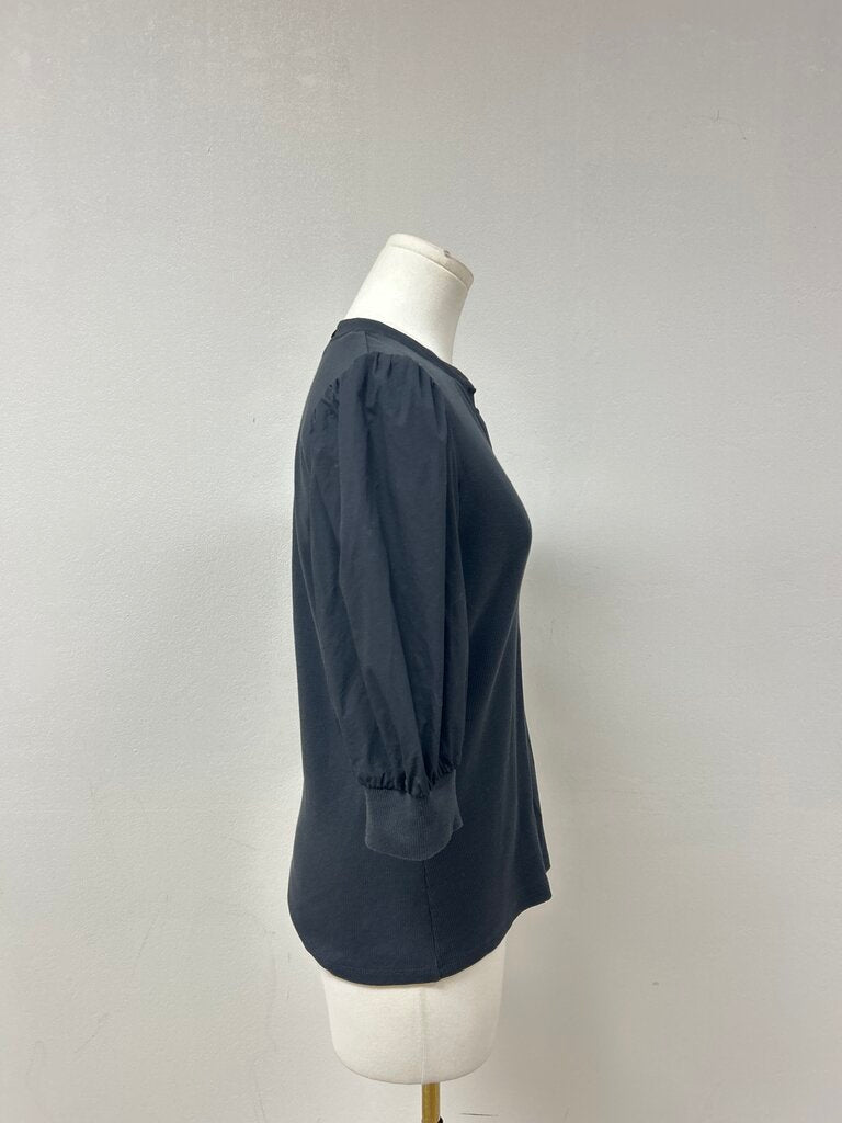 Veronica Beard Black Puff Sleeve Top