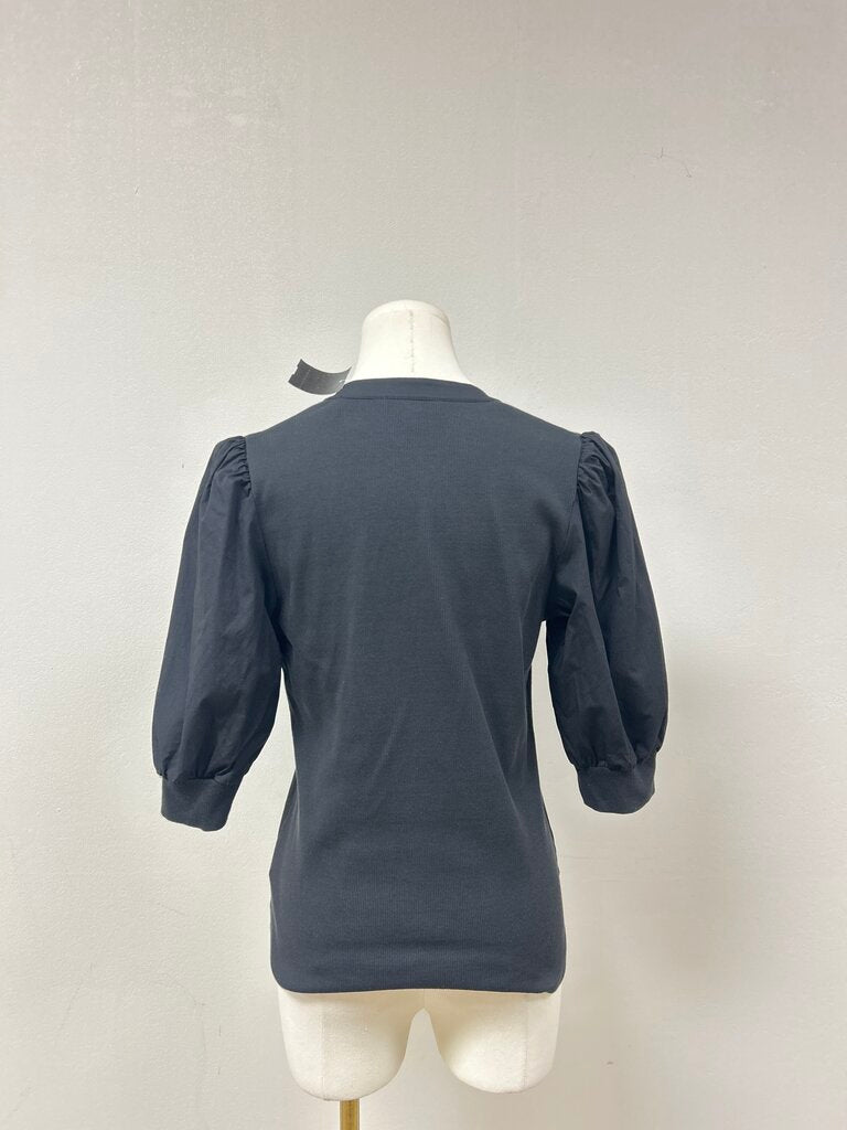 Veronica Beard Black Puff Sleeve Top