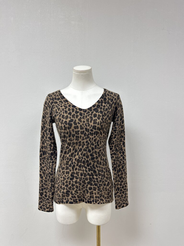 Saks FIfth Ave Animal Print Cashmere Sweater
