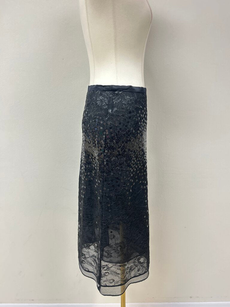 Escada Black Sequin Midi Skirt
