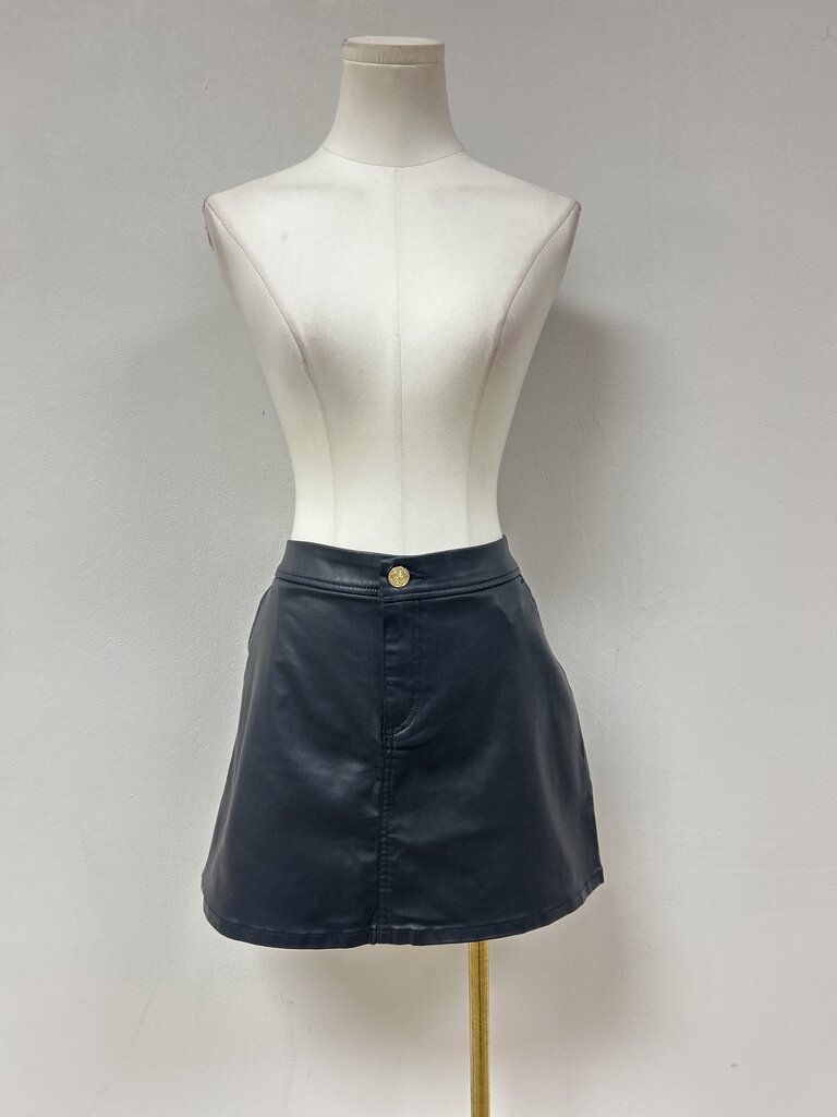 Lilly Pulitzer Black Coated Canvas Mini Skirt NWT