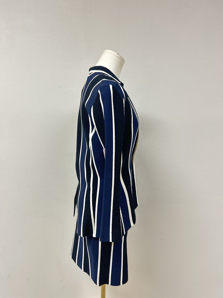 DVF Blue Knit Striped Skirt Set