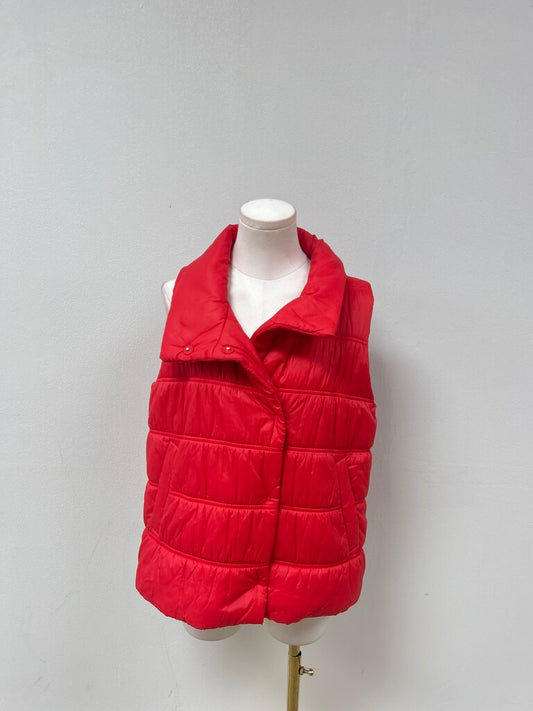 Eileen Fisher Red Quilted Vest