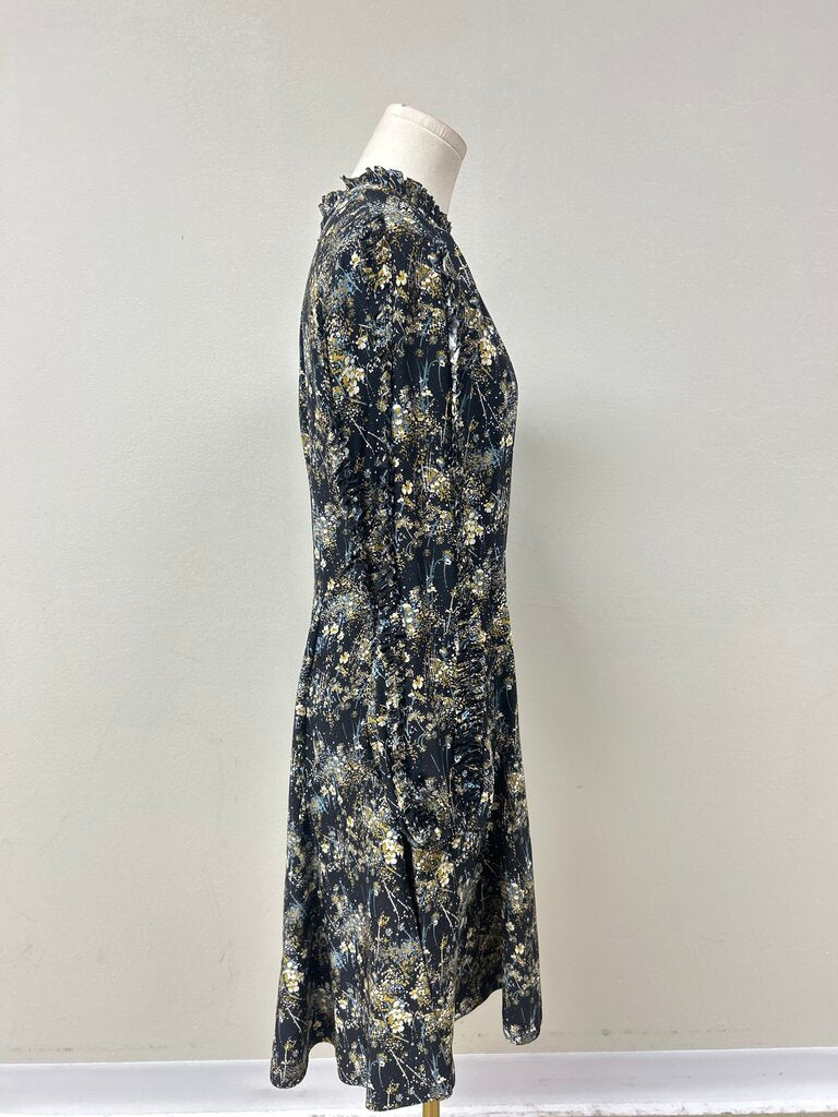 Charolotte Brody Black Floral Hi Neck Dress