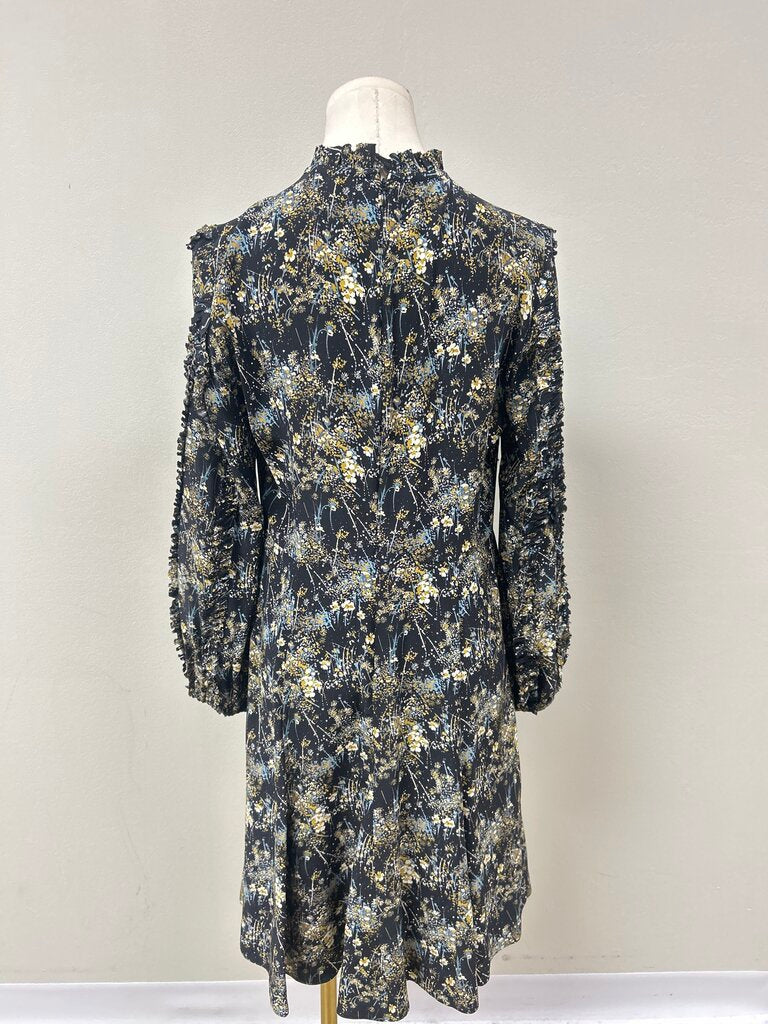 Charolotte Brody Black Floral Hi Neck Dress