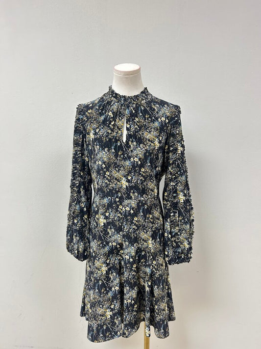 Charolotte Brody Black Floral Hi Neck Dress