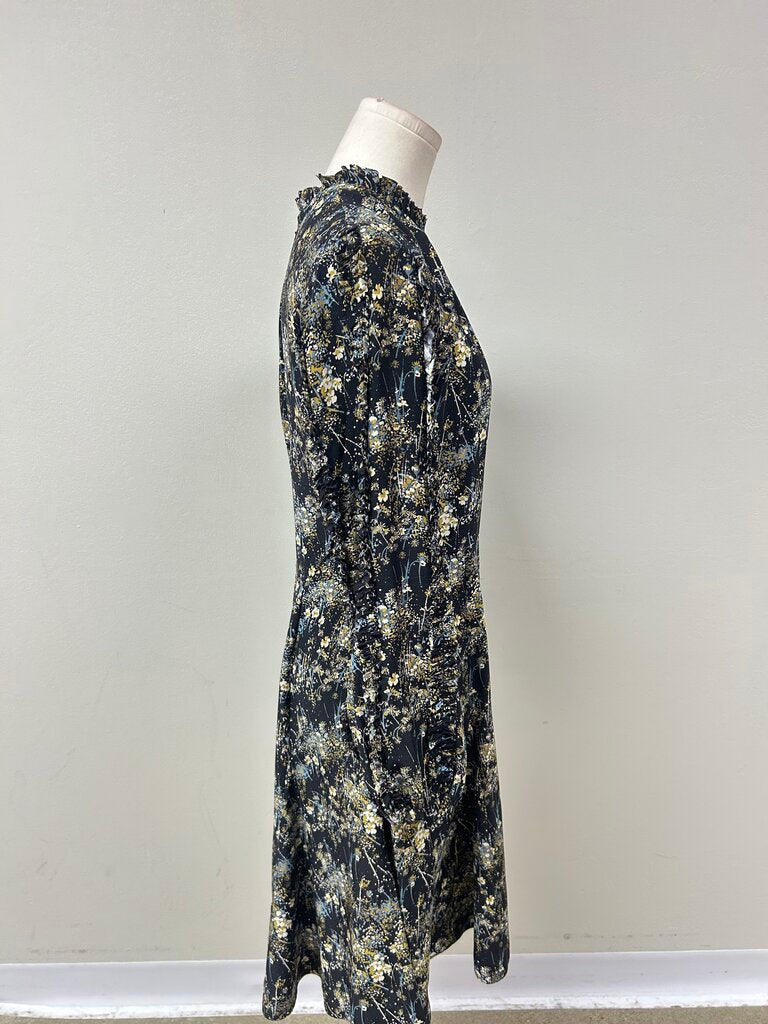 Charolotte Brody Black Floral Hi Neck Dress