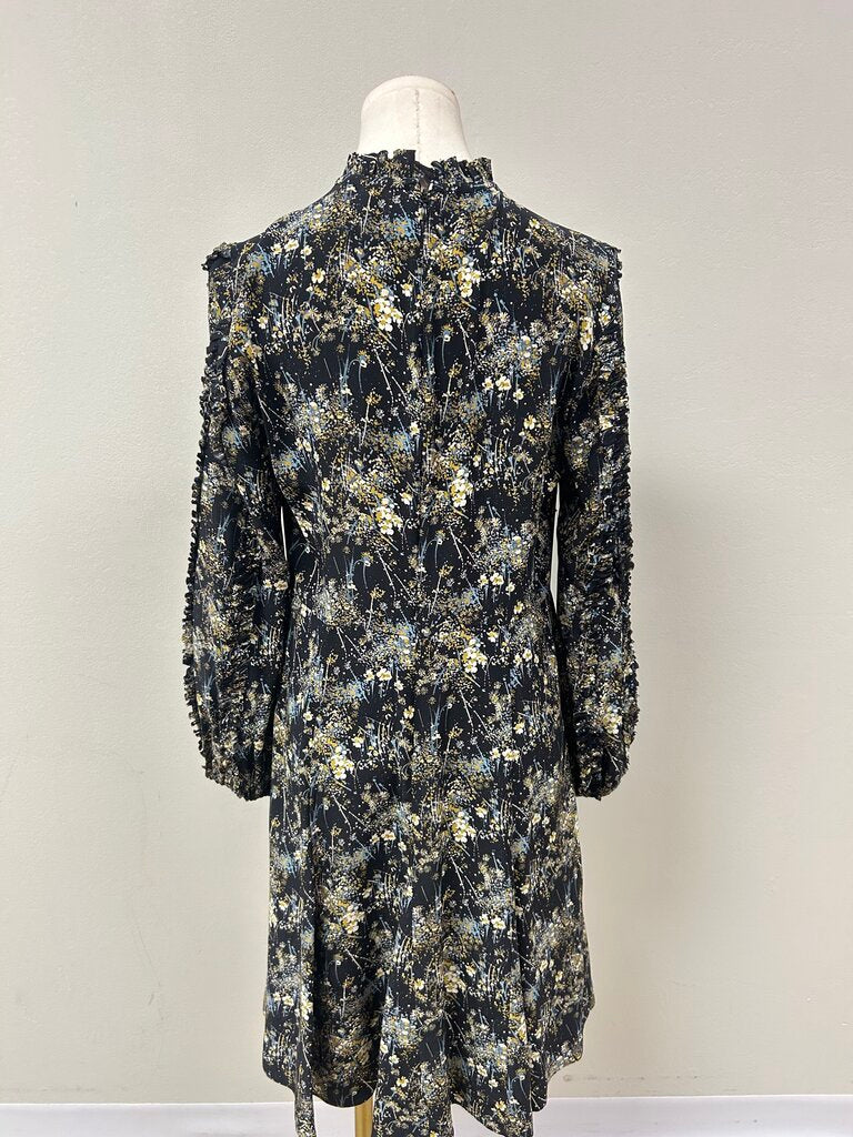 Charolotte Brody Black Floral Hi Neck Dress