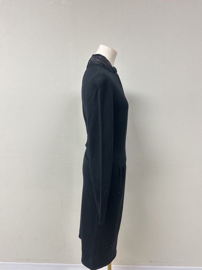 Armani Black Mock Neck Knit Dress