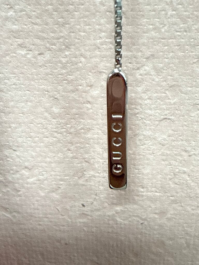 Gucci 18k White Gold Lariat Drop Earring