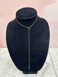 Gucci 18k Gold Logo Lariat Necklace w/Box Orig $1800