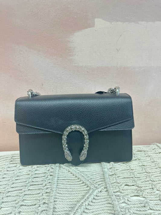 Gucci Black Dionysus Tiger Closure Medium Shoulder Bag w/Box Orig $3600