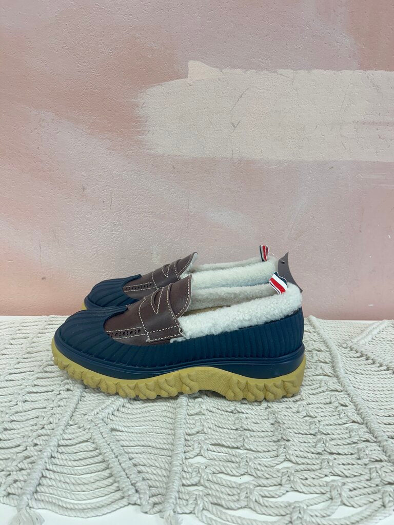 Thom Brown Brown and Navy Duck Shoe Loafer w/Dustbag