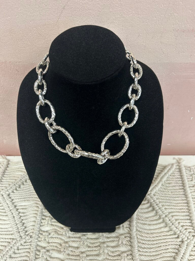 Ippolita Silver Classico Short Hammered Bastille Chunky Link Necklace (In Stores $1795)