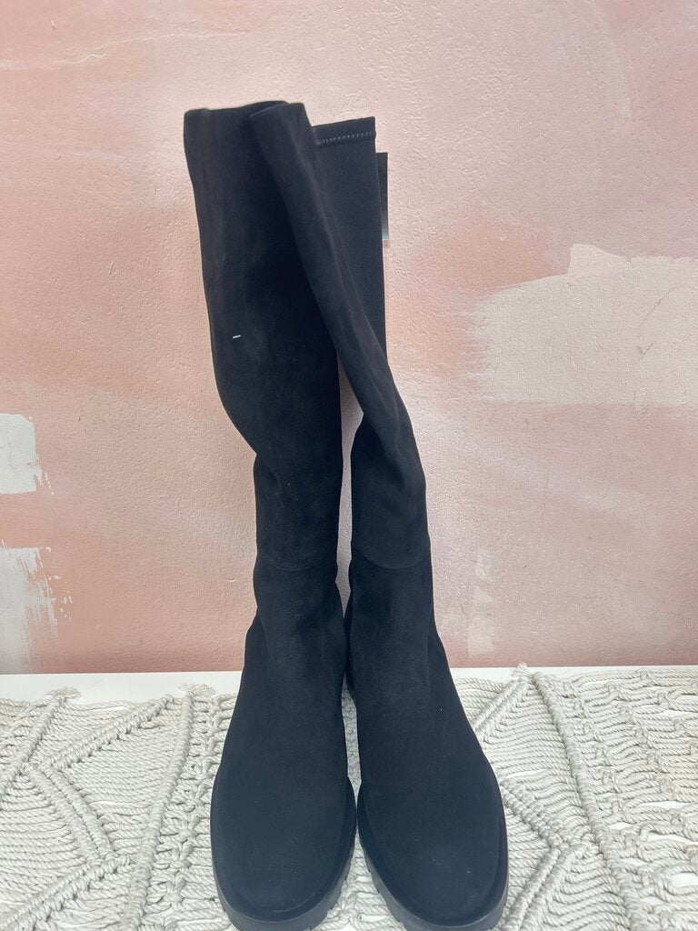 Stuart Weitzman Black Lug Sole Pull On Boot w/Box