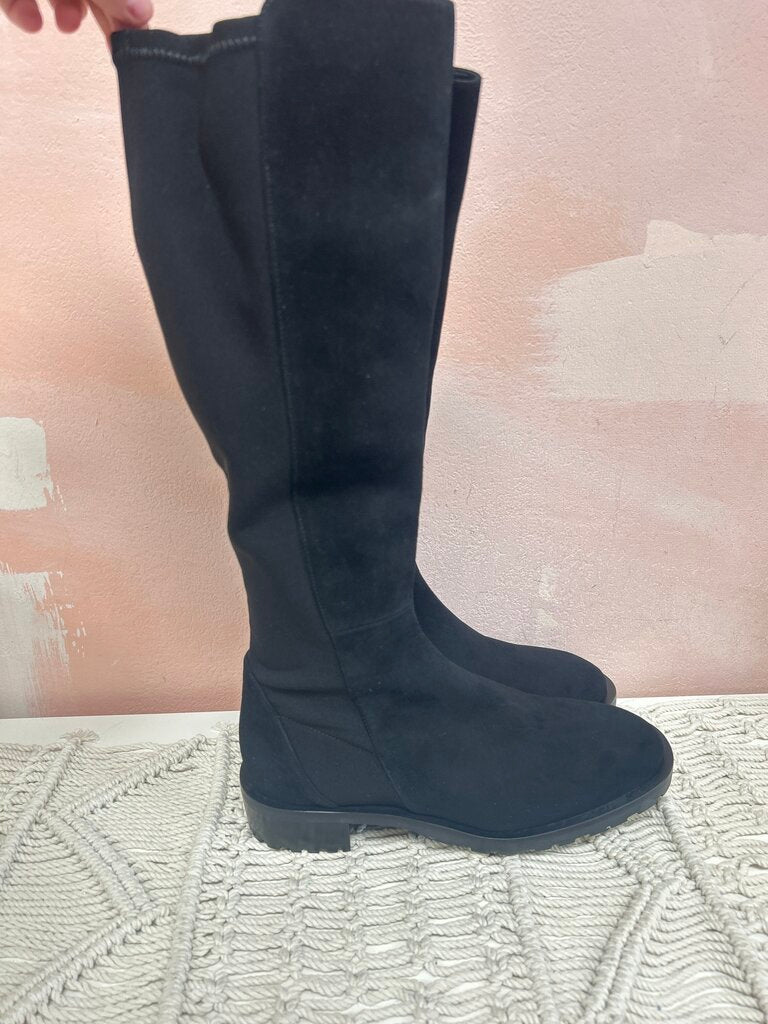 Stuart Weitzman Black Lug Sole Pull On Boot w/Box