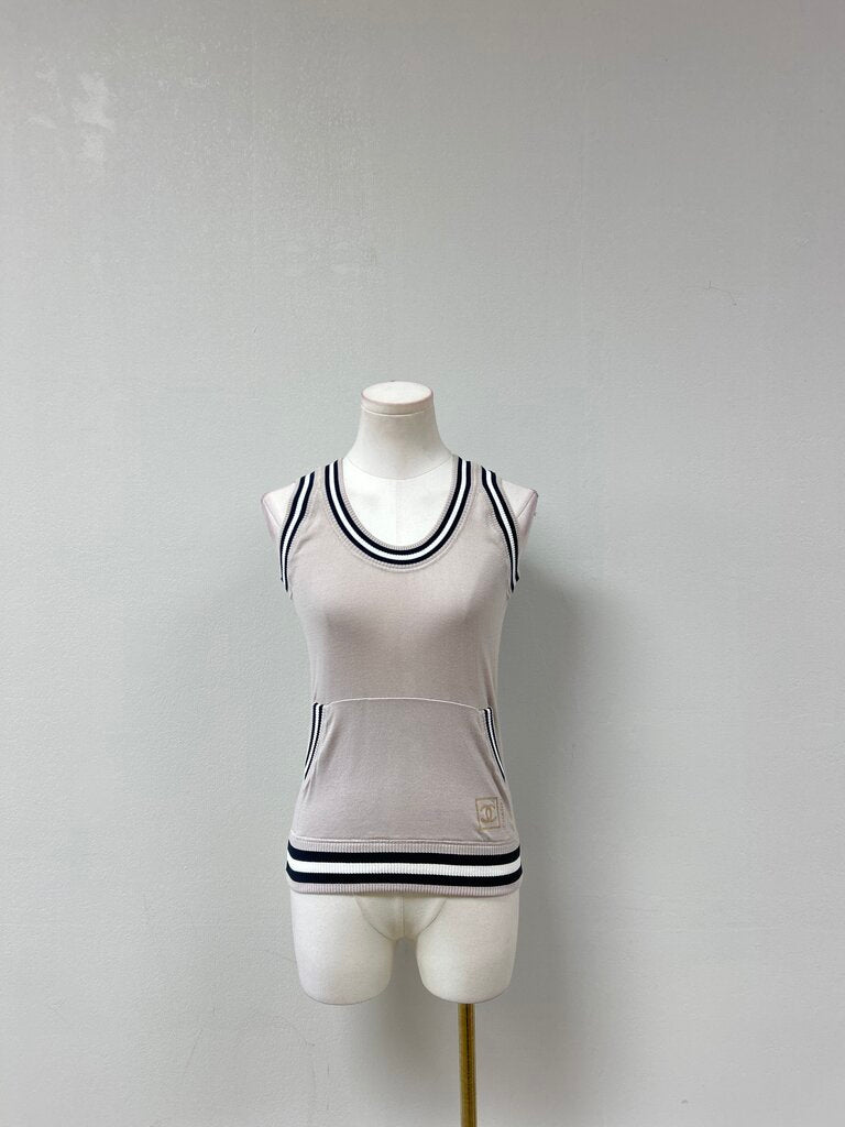 Chanel Tan Sleeveless Vintage Top