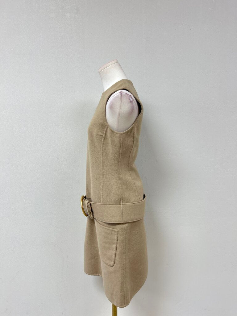 Michael Kors Camel Wool Belted Dress