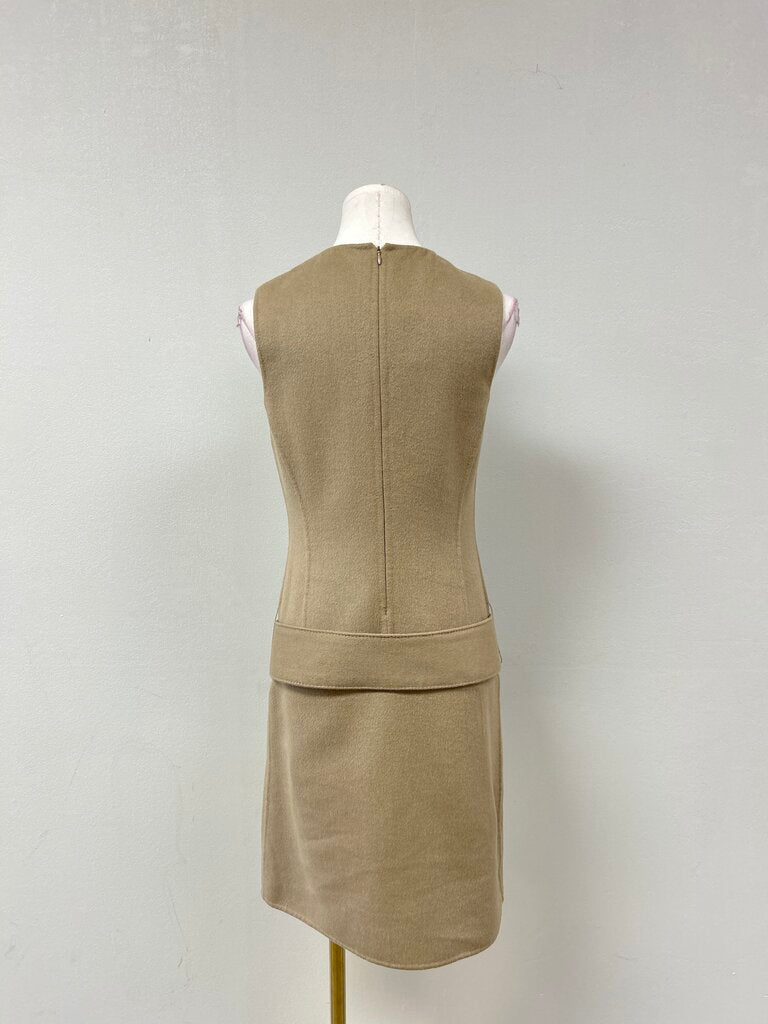 Michael Kors Camel Wool Belted Dress