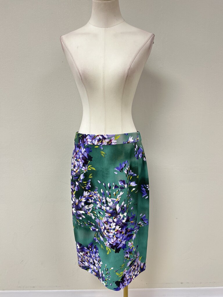 Escada Green Floral Skirt