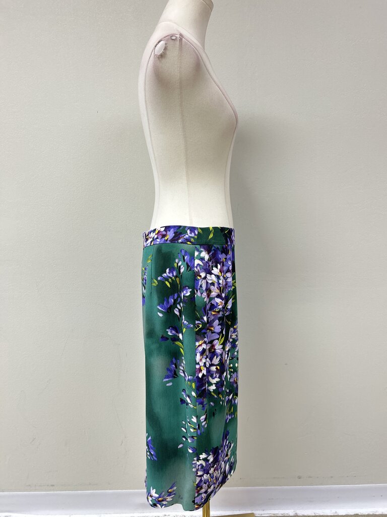 Escada Green Floral Skirt