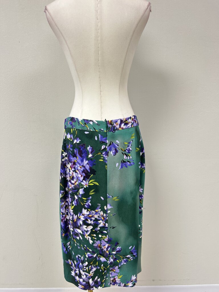 Escada Green Floral Skirt