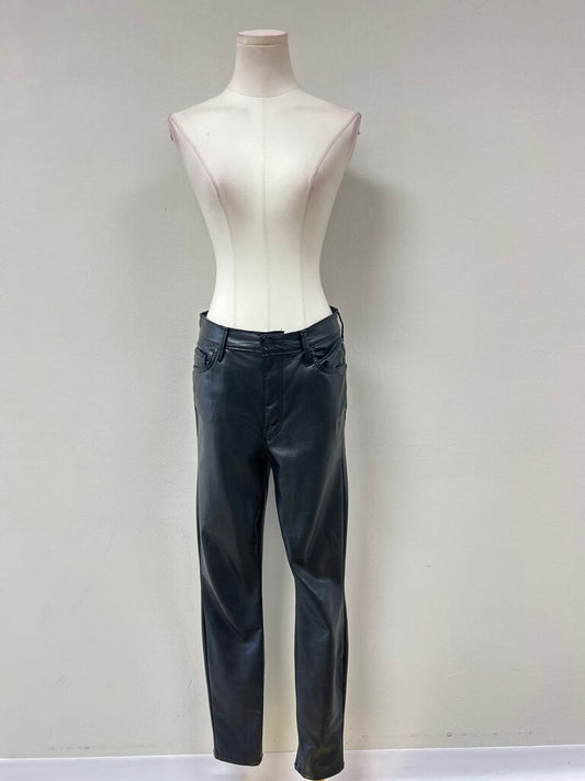 Mother Black Faux Leather Pant
