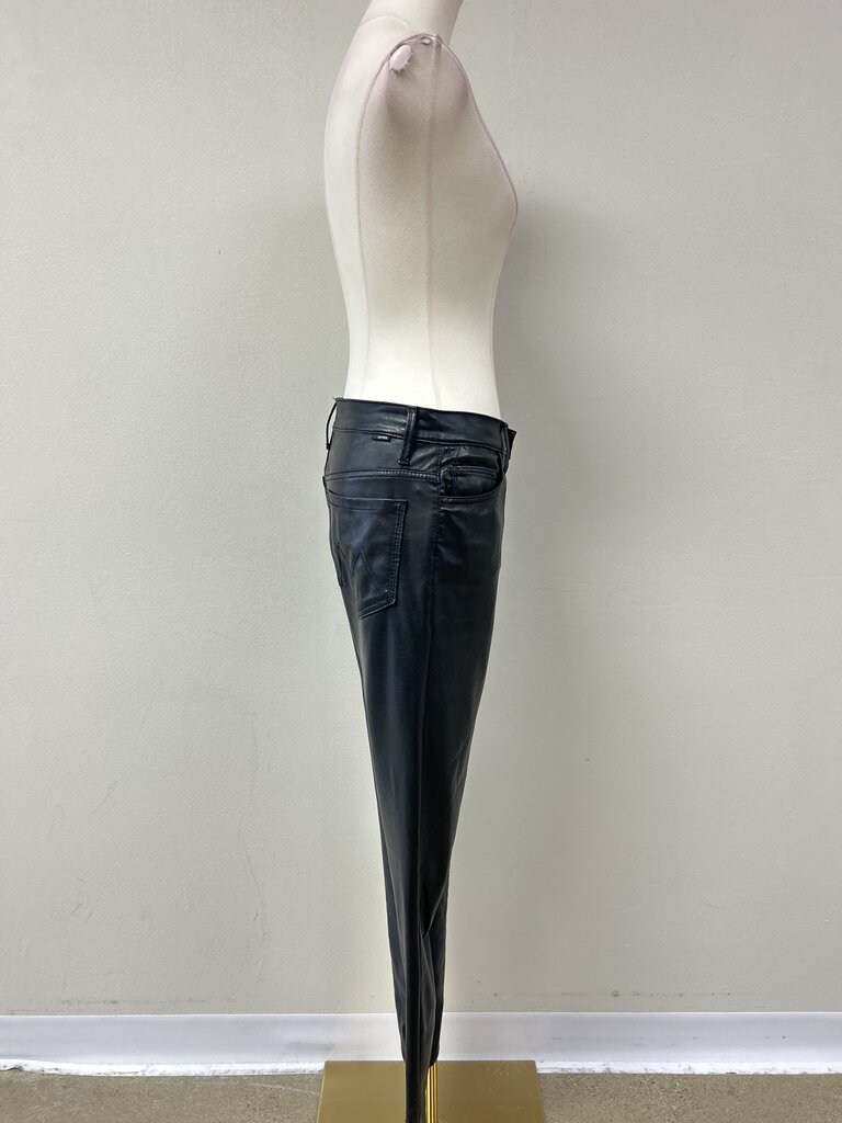 Mother Black Faux Leather Pant