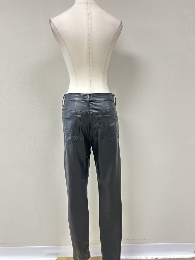 Mother Black Faux Leather Pant
