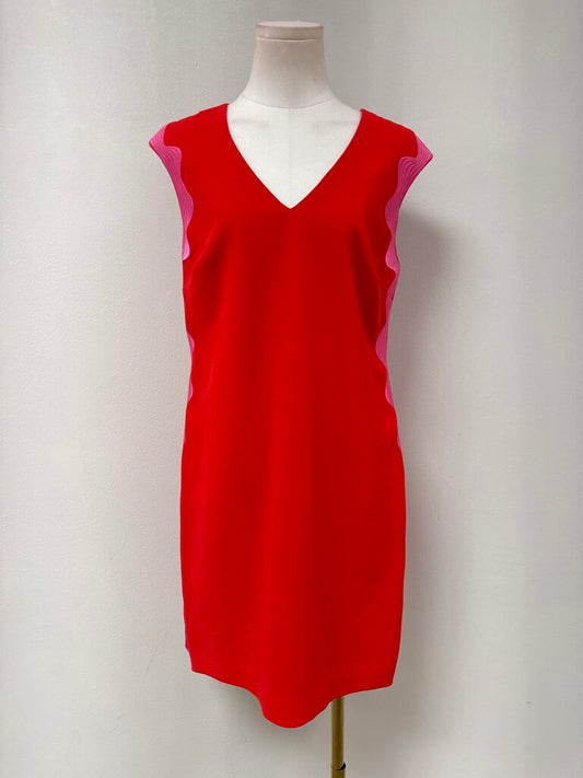 Trina Turk Red and Orange Sheath Dress