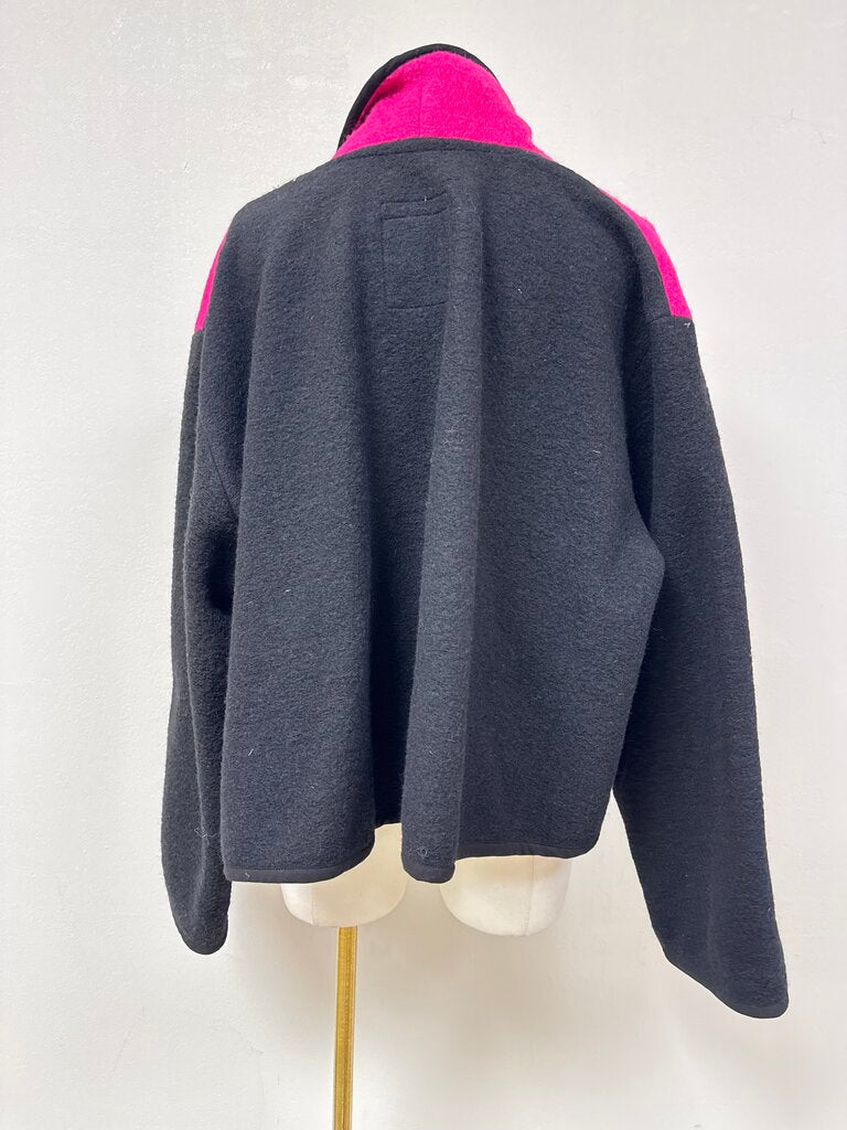 Mara Gibbucci Black and Pink Wool Cropped Jacket