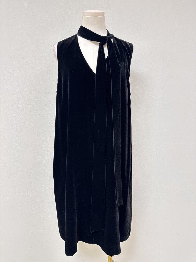 Lafayette 148 Black Sleeveless Tie Front Dress