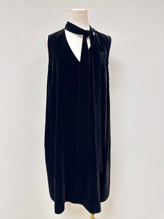 Lafayette 148 Black Sleeveless Tie Front Dress