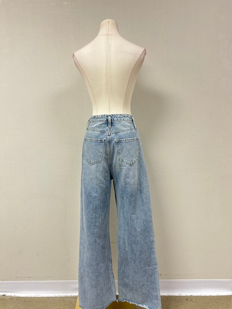 Grey Lab Wide Leg Trouser Jean