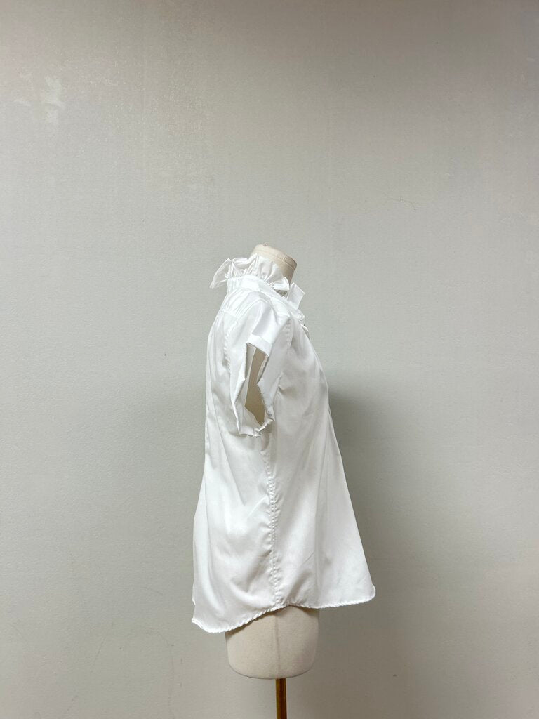 KMJ White Ruffle Button Up