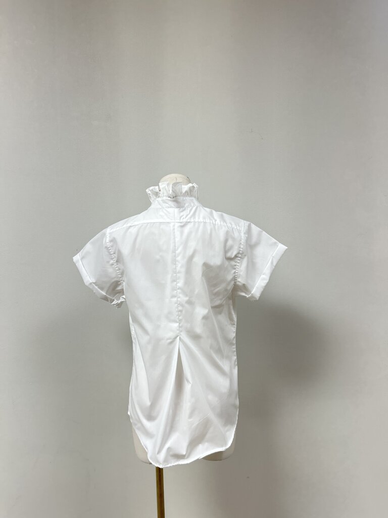 KMJ White Ruffle Button Up