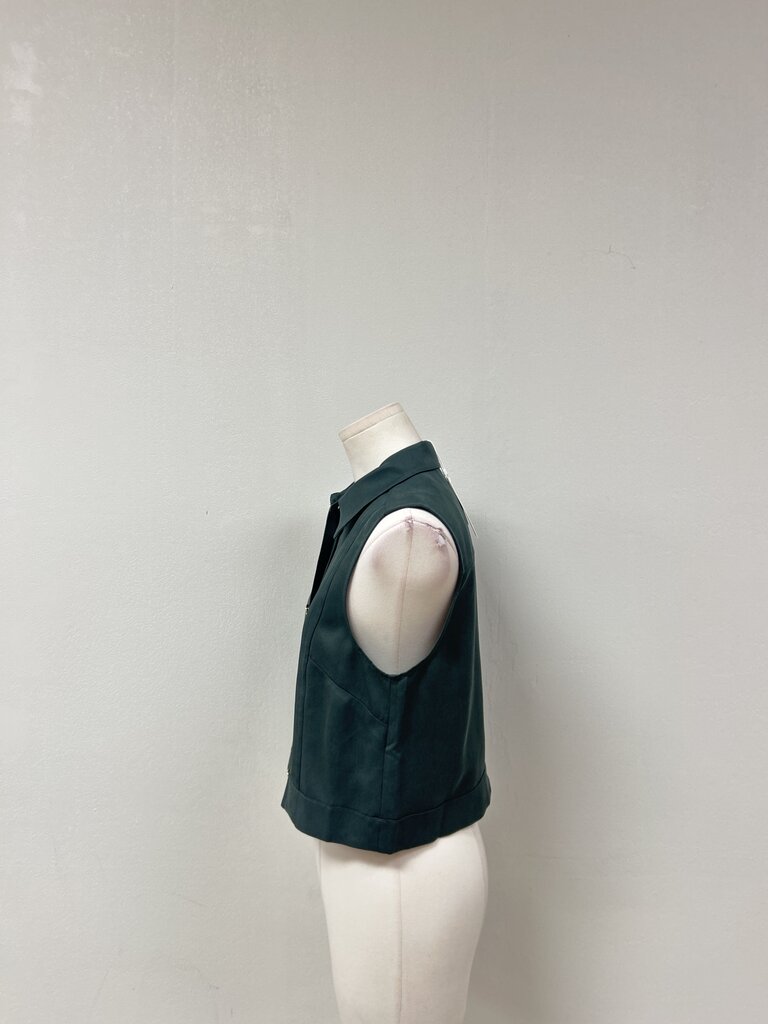 Hevron Forest Green Vest NWT