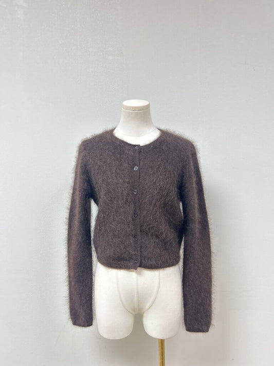 Frame Brown Fuzzy Cardigan