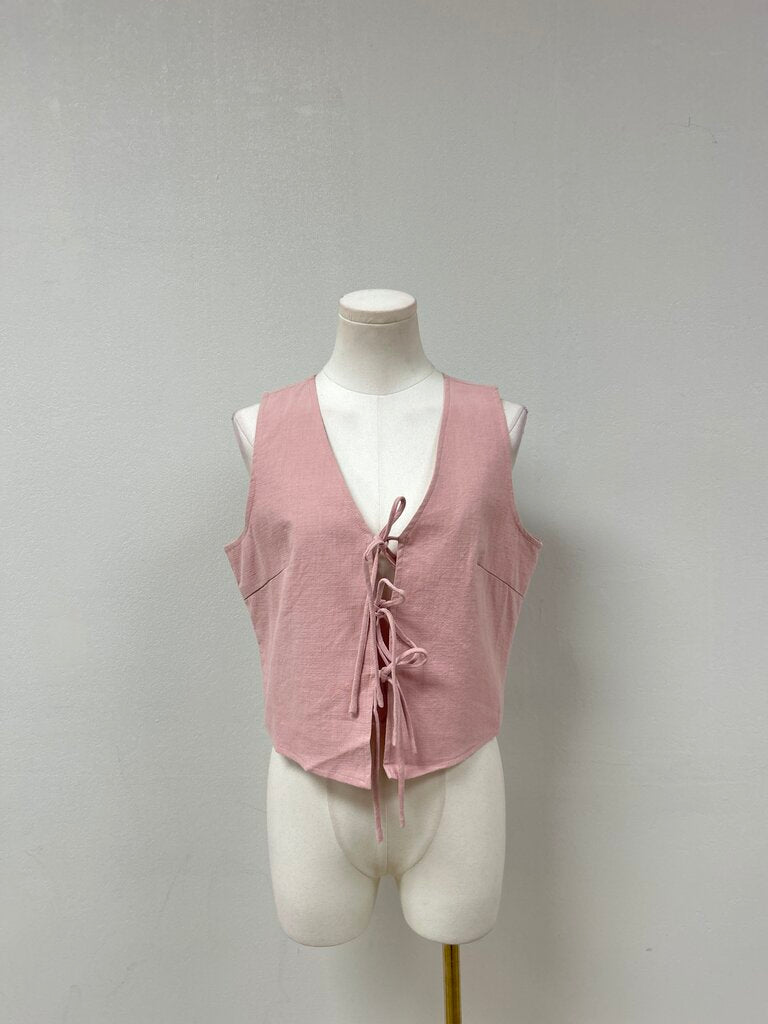 Ivy City Co Dust Rose Linen Vest NWT